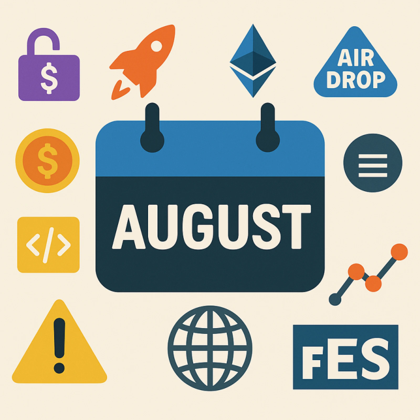 Ağustos 2025 Kripto Takvimi: Kilit Açılımları, Lansmanlar, Airdroplar ve Daha Fazlası